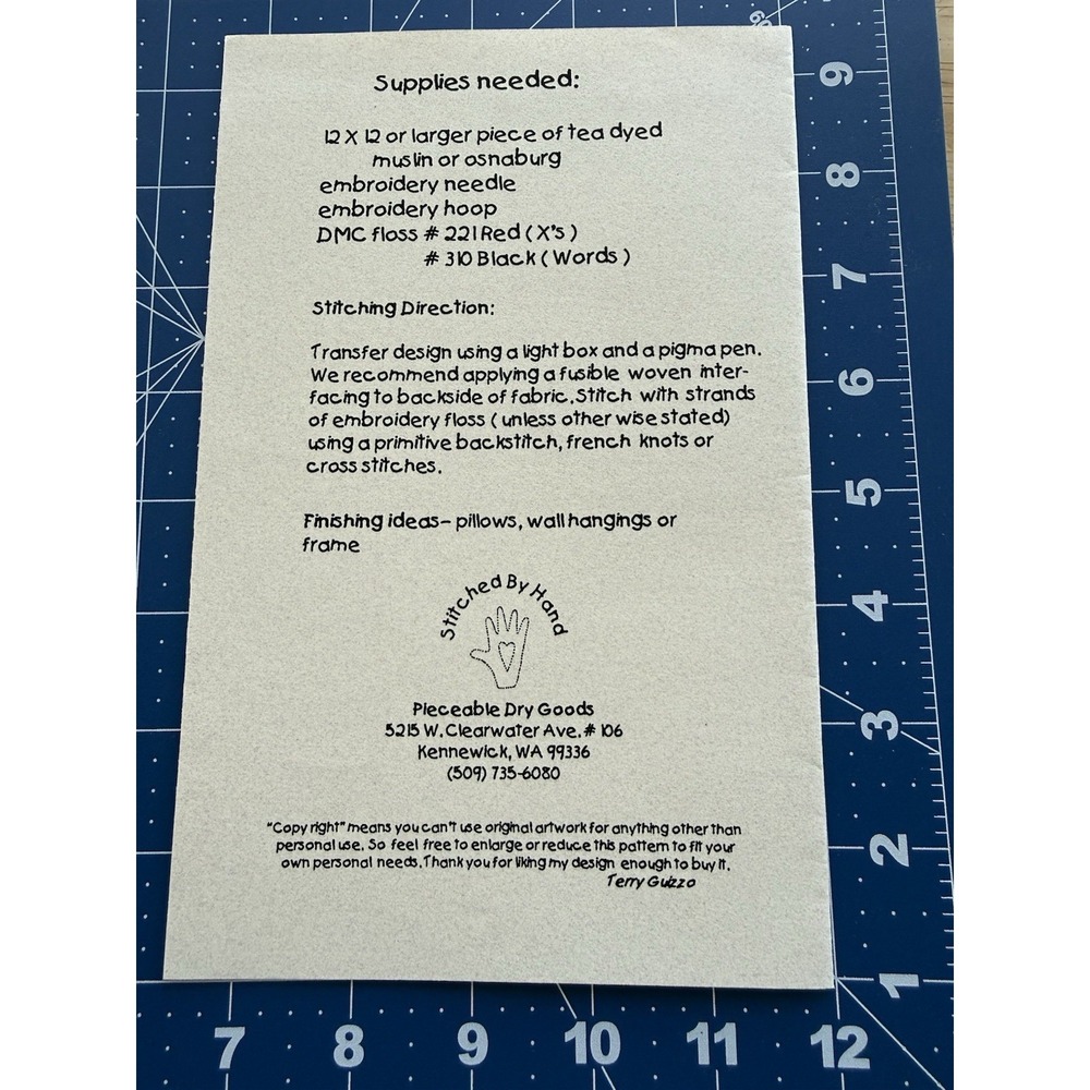 Stitched By Hand ABC Sampler Embroidery Pattern - Picture 2 of 2